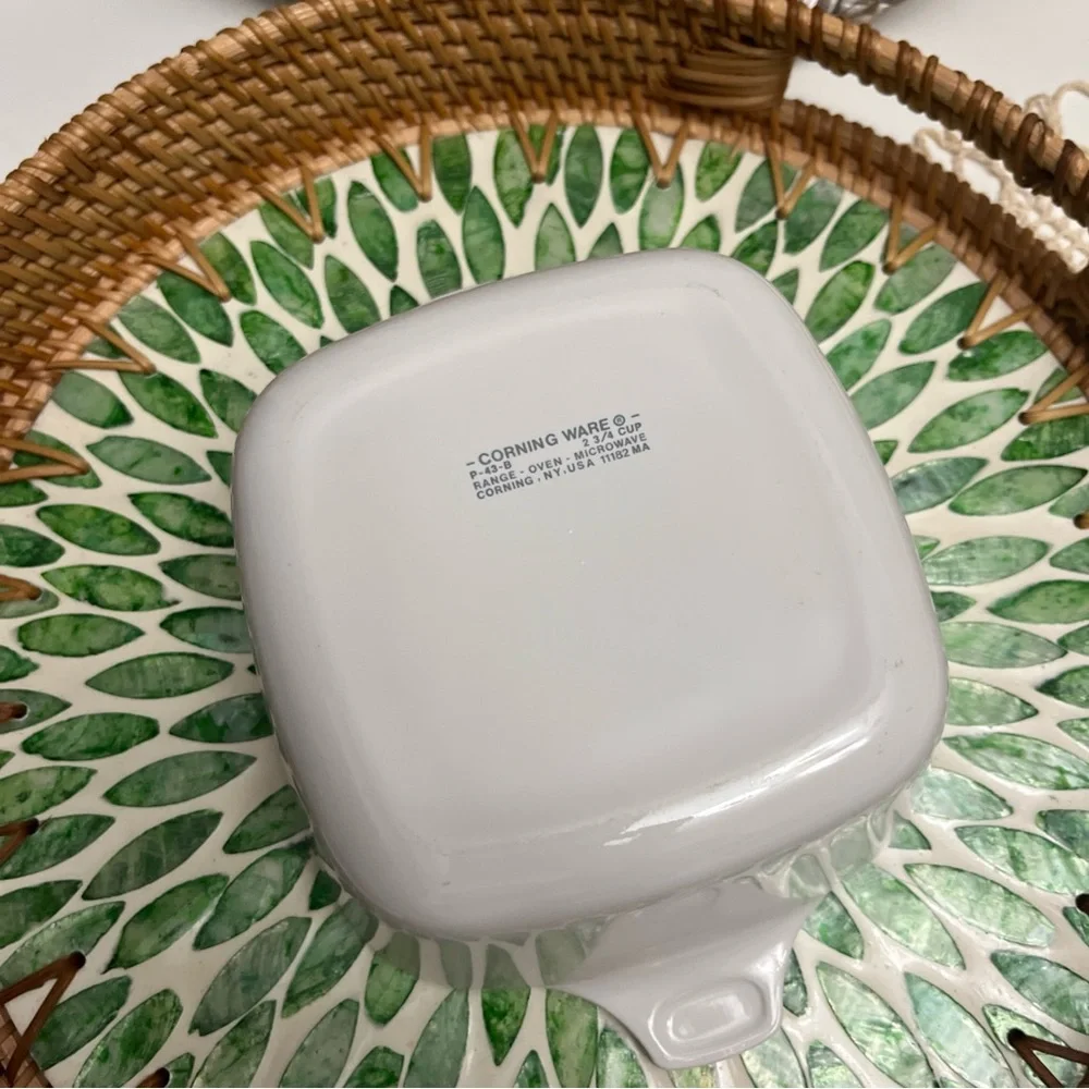 VTG CorningWare‎ White Casserole Dish with Floral Design